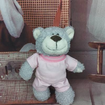 Bärenkleidung Oberteil & Hose rosa – Handarbeit für 15 cm Plüschbär – Puppenkleidung Set