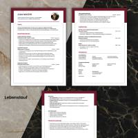 Lebenslauf Vorlage ATS optimiert + ChatGPT eBook | Bewerbungsschreiben Word, Pages, Google Docs | Deutsch No.6 Dunkelrot Bild 3