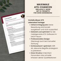 Lebenslauf Vorlage ATS optimiert + ChatGPT eBook | Bewerbungsschreiben Word, Pages, Google Docs | Deutsch No.6 Dunkelrot Bild 5