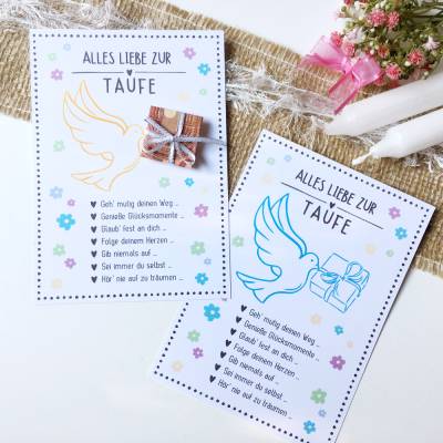 Druckvorlage Geldgeschenk - zur Taufe - Glückwunschkarte - ausdrucken - Geschenkkarte - Taufe