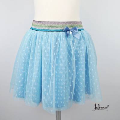 Tüll-Rock Dots Hellblau (3 Längen)