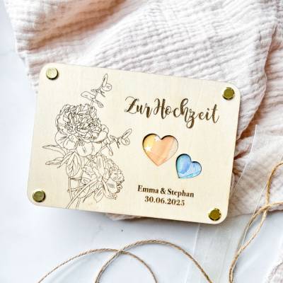 Geldgeschenk Hochzeit  | personalisiertes Hochzeitsgeschenk für Brautpaar | Geschenkverpackung Geld | Hochzeitskarte