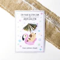 Druckvorlage Geldgeschenk Urlaub - Reisekasse - Meer - Wasser - Strand - Wasserschwein - Reise- Geschenkidee - ausdrucke Bild 1