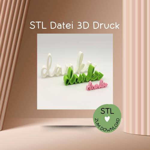 Digitale Datei, 3D-Druckdatei, STL, Schriftzug 