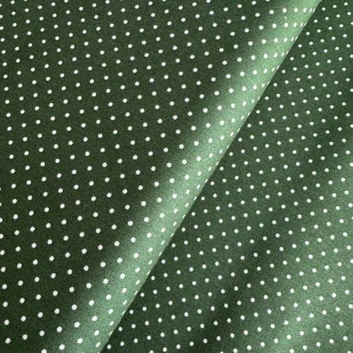 Baumwolle/Webware Petit Dots weiß auf grün, oliv