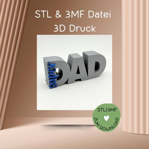 Digitale Datei, 3D-Druckdatei, STL bzw. 3MF, Schriftzug 