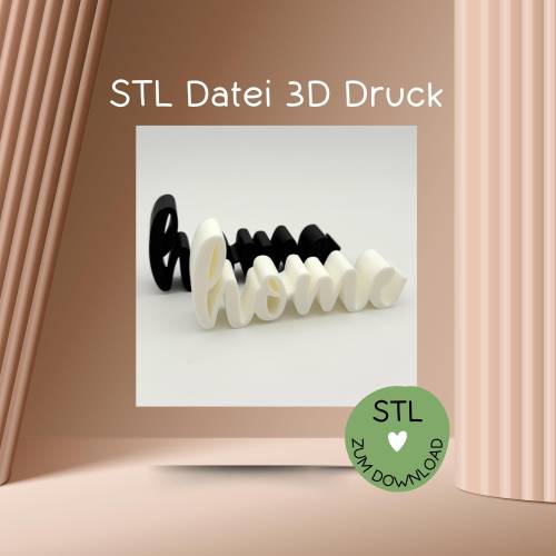 Digitale Datei, 3D-Druckdatei, STL, Schriftzug 