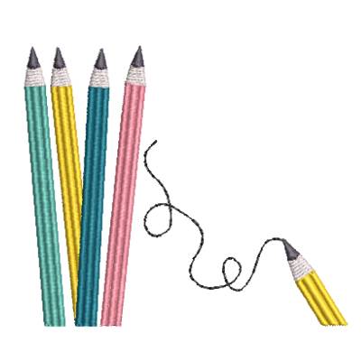Stickdatei Stifte für Mäppchen