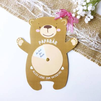 Druckvorlage Vatertag - Papabär - Vatertagskarte - Geschenkkarte - ausdrucken - Glückwunschkarte - Kleinigkeit - Basteln