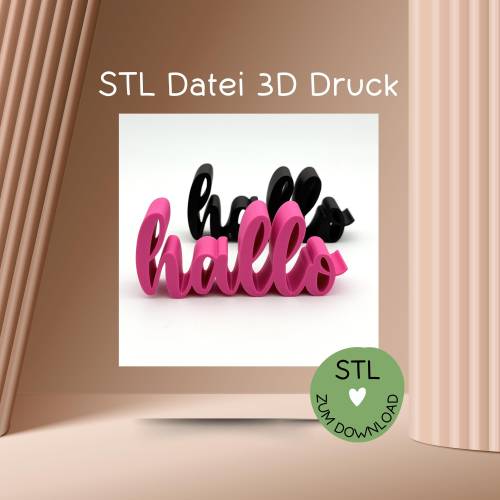 Digitale Datei, 3D-Druckdatei, STL, Schriftzug 