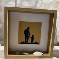 Personalisiertes Geschenk Vater & Sohn – Handmade Bilderrahmen maritim 27x27cm – Maritime Deko der Küste Bild 2