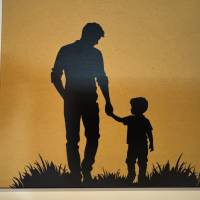 Personalisiertes Geschenk Vater & Sohn – Handmade Bilderrahmen maritim 27x27cm – Maritime Deko der Küste Bild 3