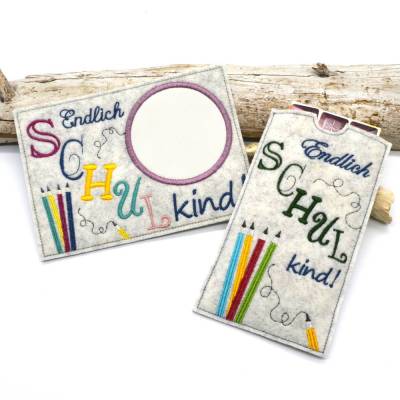 Stickdatei Schule Schulkind Stifte Mugrug Tassenteppisch Schokohülle