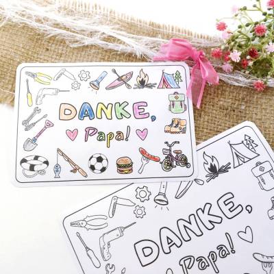 Druckvorlage Vatertag - Karte zum Ausmalen - Vatertagskarte - Geschenkkarte - zum ausdrucken - Ausmalbild - Kinder