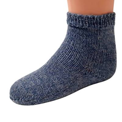 Kindersocken Gr. 28/29, handgestrickt blau meliert