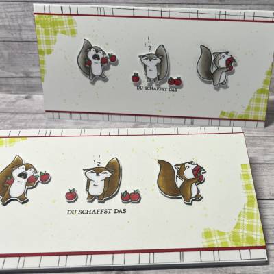 Grußkarten „Du schaffst das“ Motivation Prüfung Mutmacher Aufmunterung Glück wünschen Tiere Modern Handmade Stampin‘ Up!