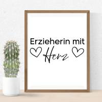 Erzieherin mit Herz PNG SVG Datei - Download Plotterdatei - svg png Datei - Geschenkidee Gift idea - Kindergarten Schul Bild 3