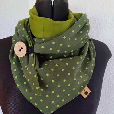 Schaltuch, Dreiecktuch, mit Knopf, Wickelschal, Tuch, Kuscheltuch, Wendeschal