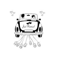 Hochzeitsauto Wedding car PNG SVG Datei - Download Plotterdatei - svg png Datei - Liebe Love Hochzeitspaar Hochzeit Ehe Bild 1