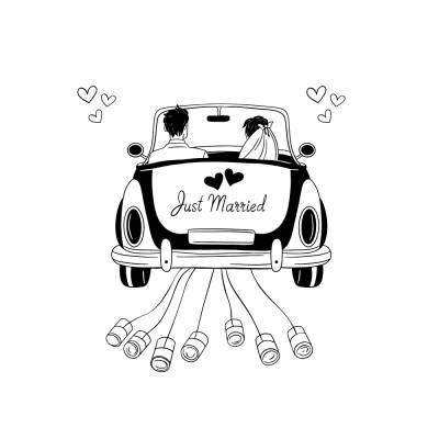 Hochzeitsauto Wedding car PNG SVG Datei - Download Plotterdatei - svg png Datei - Liebe Love Hochzeitspaar Hochzeit Ehe