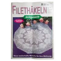 Vintage 2001 - Zeitschrift - Filethäkeln leichtgemacht mit zweifarbigen Häkelschriften Bild 1
