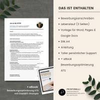 Lebenslauf Vorlage ATS optimiert + ChatGPT eBook | Bewerbungsschreiben Word, Pages, Google Docs Deutsch No.7 Schwarz Bild 6