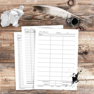Schreibtracker PDF Bundle A4 & A5 | 30 Tage Wordcount-Tracker mit Projektfeld zum Ausdrucken