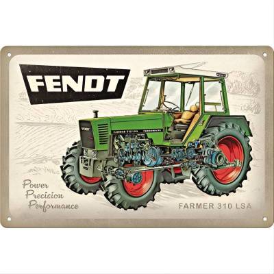 Fendt Farmer 310 Blechschild 20x30 cm – Vintage Traktor Wanddeko für Fans