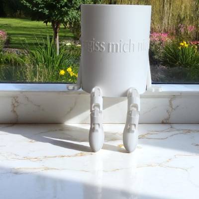 Vergiss mich nicht – Einzigartiger 3D-gedruckter Übertopf mit Spruch für Pflanzen