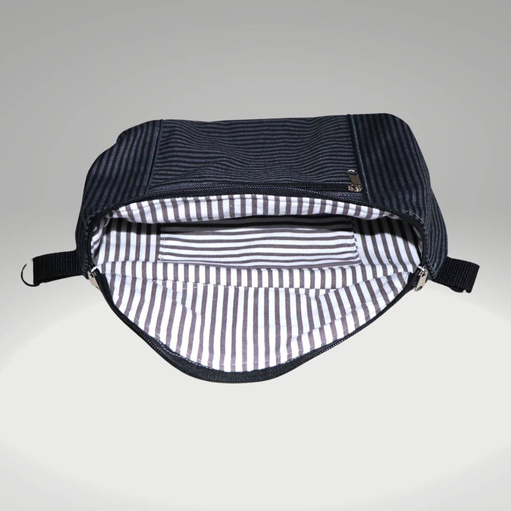 Bauchtaschen schwarz für Damen und Herren gestreifte Tasche - Main Image