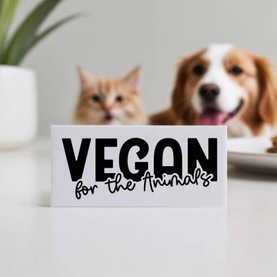 Vinyl Aufkleber VEGAN – for the Animals • Statement Sticker für Laptop, Auto & mehr • wasserfest & UV-beständig