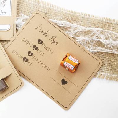 Druckvorlage Vatertag - Wortspiel - Vatertagskarte - ausdrucken - Glückwunsch zum Vatertag - Gutschein - Waschbär