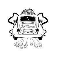 Hochzeitsauto Wedding car PNG SVG Datei - Download Plotterdatei - svg png Datei - Liebe Love Hochzeitspaar Hochzeit Ehe Bild 1