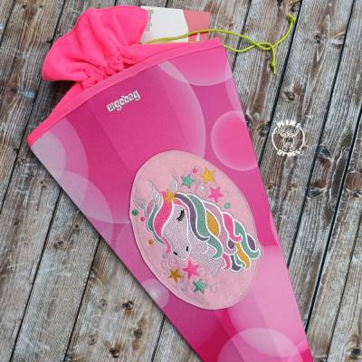 Schultüte ergobag Kuntbärbuntes Einhorn individualisiert mit Einhorn und Namen