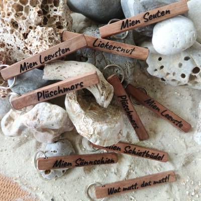 Schlüsselanhänger Mahagoni nordisch Anker Plattdeutsch Geschenk Glücksbringer minimalistisch