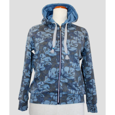 Damen Langarm Sweatshirt Digital Druck Palm Blätter