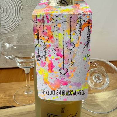 Original handgemachte Flaschenanhänger bunt kein Druck. Geschenkverpackung Anhänger, Geschenk Anhänger Papier,