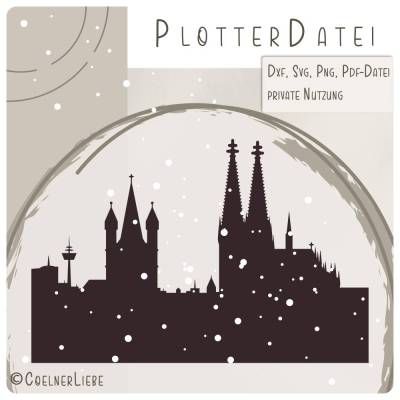 Plotterdatei Kölner Skyline – Dom, St. Martin & Colonius: Das beste Dreigestirn als Plottmotiv