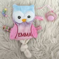 Stickdatei Eule Schnullertuch & Knistertuch – In the Hoop Set für Stickmaschine | Design by Jasmina Bild 2