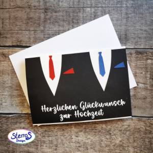 Plotterdateien Hochzeitskarten – Bundle mit 4 romantischen Kartenmotiven: Vogel, Kleid & Anzug, Mr & Mrs, Liebespaar – S Bild 3