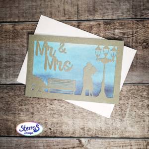 Plotterdateien Hochzeitskarten – Bundle mit 4 romantischen Kartenmotiven: Vogel, Kleid & Anzug, Mr & Mrs, Liebespaar – S Bild 5