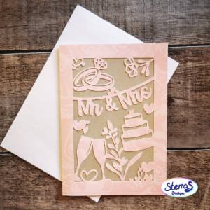 Plotterdateien Hochzeitskarten – Bundle mit 4 romantischen Kartenmotiven: Vogel, Kleid & Anzug, Mr & Mrs, Liebespaar – S Bild 7