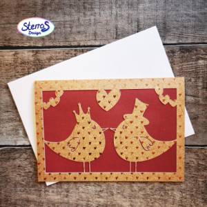 Plotterdateien Hochzeitskarten – Bundle mit 4 romantischen Kartenmotiven: Vogel, Kleid & Anzug, Mr & Mrs, Liebespaar – S Bild 9