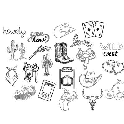 Cowboy Western Bundle PNG SVG Datei - Download Plotterdatei - svg png Datei - Cowgirl Boots Stiefel Stier Schädel Howdy