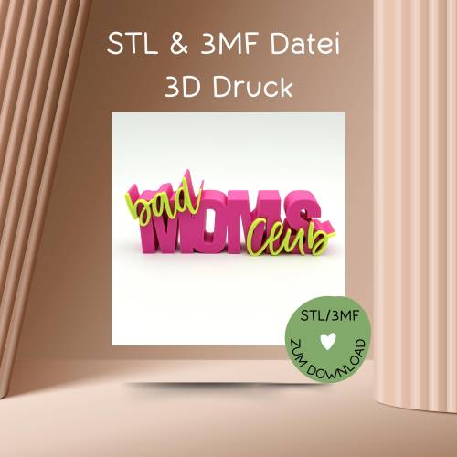 Digitale Datei, 3D-Druckdatei, STL bzw. 3MF, Schriftzug 