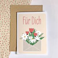 PDF Vorlage | Klappkarte | Postkarte | Für Dich | Muttertag | Karte | Druckvorlage A4 | Datei Bild 2