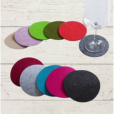 Filzuntersetzer rund, Ø 11 cm, 31 Farben, Glasuntersetzer