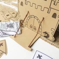 Druckvorlage Kindergeburtstag Einladung, Ritterburg, drucken, Ritter, Geburtstagseinladung, Bastelvorlage, Burgpost Bild 8