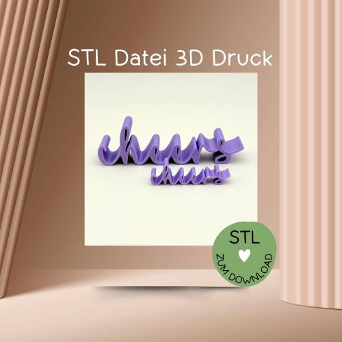 Digitale Datei, 3D-Druckdatei, STL, Schriftzug 