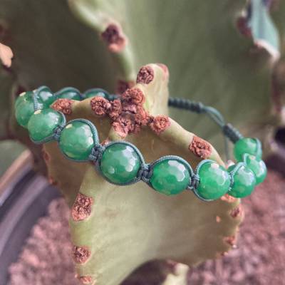VERSANDFERTIG Makramee Männerarmband Jade – Handgefertigtes Edelsteinarmband für Harmonie & Persönlichkeit